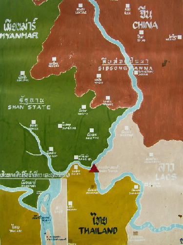 Map showing the location of the Golden Triangle