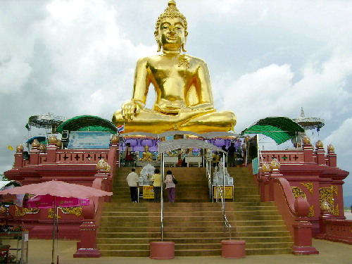 A Large Golden Statue of Buddha at the Golden Triangle