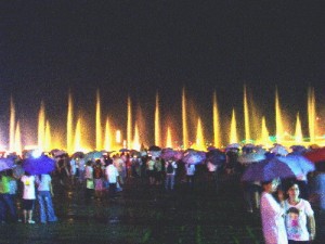 A musical fountain in Zhaoqing City