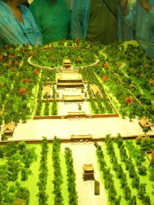A scaled model of Emperor Shenzong's tomb in Dingling