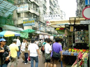 A busy street in Sham Shui Po, Kowloon