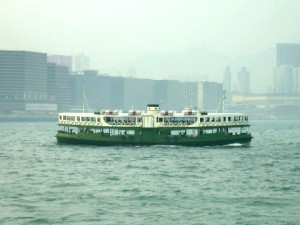 A Star ferry crossing Victoria Harbour