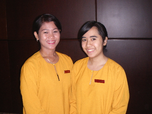 Friendly and Helpful i-Hotel Receptionists, Fretika (L) & Danila (R)