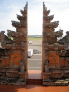 The Balinese iconic temple entrance displayed at Bali airport