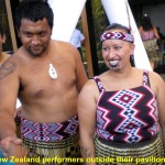 Maoris of New Zealand outside their pavilion