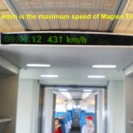 The top speed of the Maglev train is 431 km/h