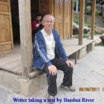 Writer taking a rest on the Baishui Riverside