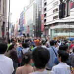 Anti-nuclear plant protestors in Shinjuku Area