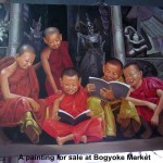 A painting for sale at Bogyoke Market