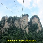 Cable-cars approaching Tianzi Mountain Summit
