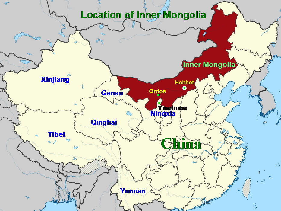 Монголия в какой части света. Внутренняя Монголия в Китае на карте. Внутренняя Монголия на карте. Границы внутренней Монголии и Китая. Китайская внутренняя Монголия на карте.