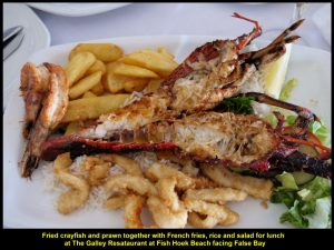 The Galley Restaurant served many kinds of dishes, e.g. fried crayfish and prawn as shown in photo