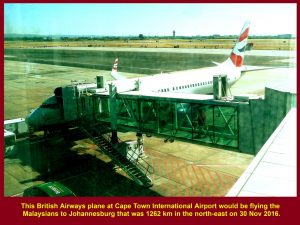 British Airways plane to Johannesburg