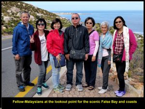 Fellow-Malaysians at lookout point for False Bay and coasts