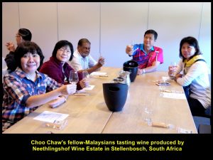Fellow-Malaysians tasting wine