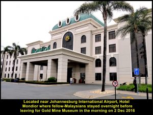 Hotel Peermont Mondior where Malaysians stayed overnight near Johannesburg International Airport