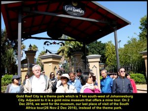 Entrance to Gold Reef City Theme Park and Gold Mine Museum which offers mine tour 