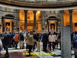 Visitors in the interior of Pantheon