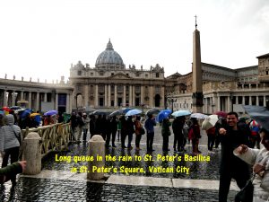 Long queue to St; Peter's Basilica, the largest church in the world