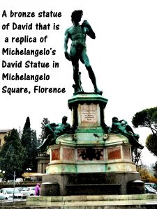 Bronze statue of David in Michelangelo Square