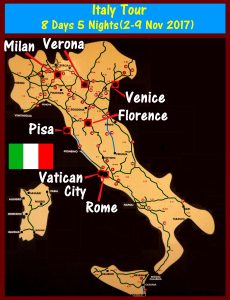 Italy tour of Rome, Vatican City, Pisa, Florence, Venice, Verona and MIlan