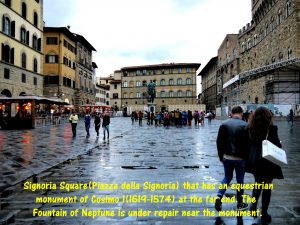 Signoria Square, the political focus of Florence