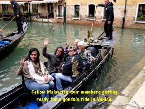 Fellow tour members getting ready for a gondola ride