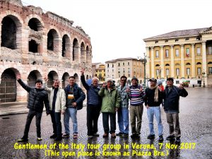 Gentlemen of the Malaysian Tour Group in Verona, Italy