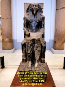 Statue of King Khafra, the builder of the second pyramid at Giza