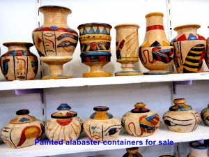 Painted alabaster containers for sale