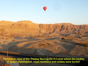 Panoramic view of the Thebes Necropolis from the hot air-balloon