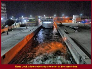 Esna Lock allows two cruise boats to enter at a time.