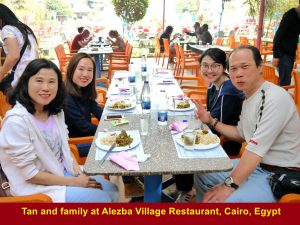 Tan and family at Alezba Village Restaurant, Cairo