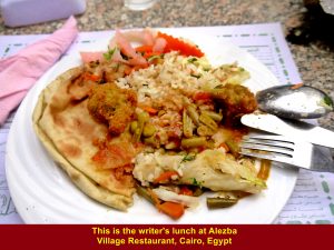 This is writer's buffet lunch at Alezba Village Restaurant, Cairo