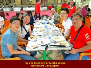 Tay and family at Alezba Village Restaurant, Cairo