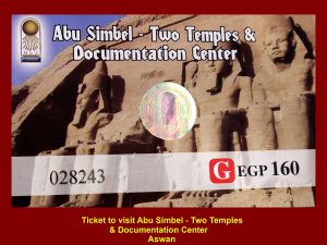 Ticket for visiting Abu Simbel Temples