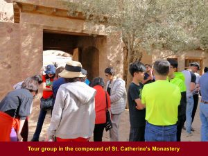 Tour group in the compound of St. Catherine's Monastery