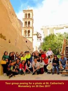 Group photo at St. Catherine's Monastery taken on 20 Dec 2017