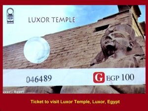 Ticket to visit the Luxor Temple,Luxor