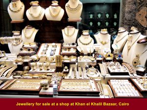 Jewellery for sale at Khan el Khalil Bazaar, Cairo