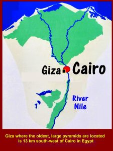Map showing the location of Giza in Egypt