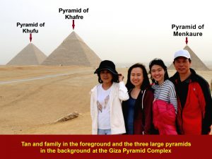 Tan and family at the Giza Pyramid Complex on 23 Dec 2017